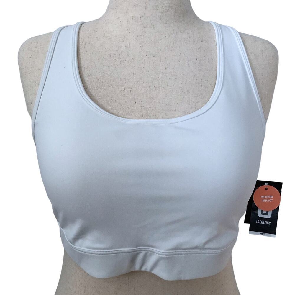 Ideology NWT White Sports Bra Women 2X